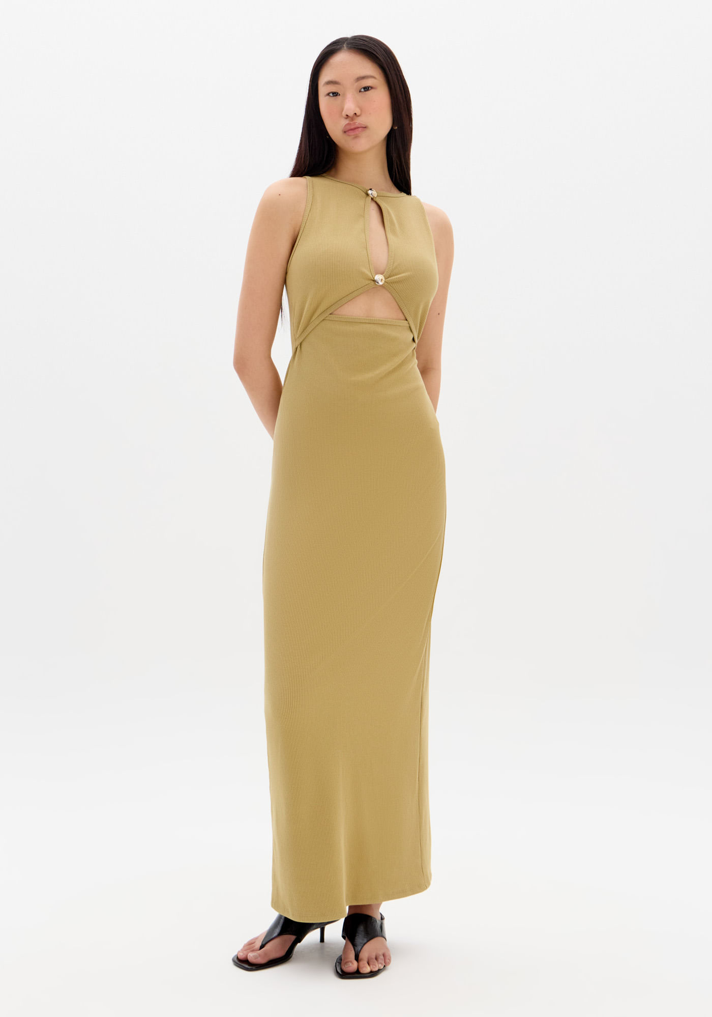 Vestido Super Midi Sem Manga