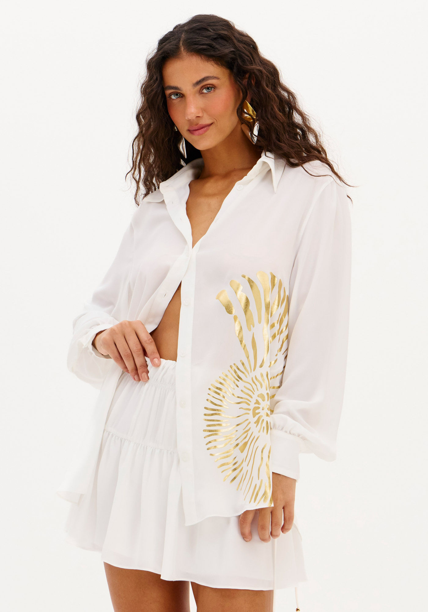 Camisa Manga Longa Com Estampa