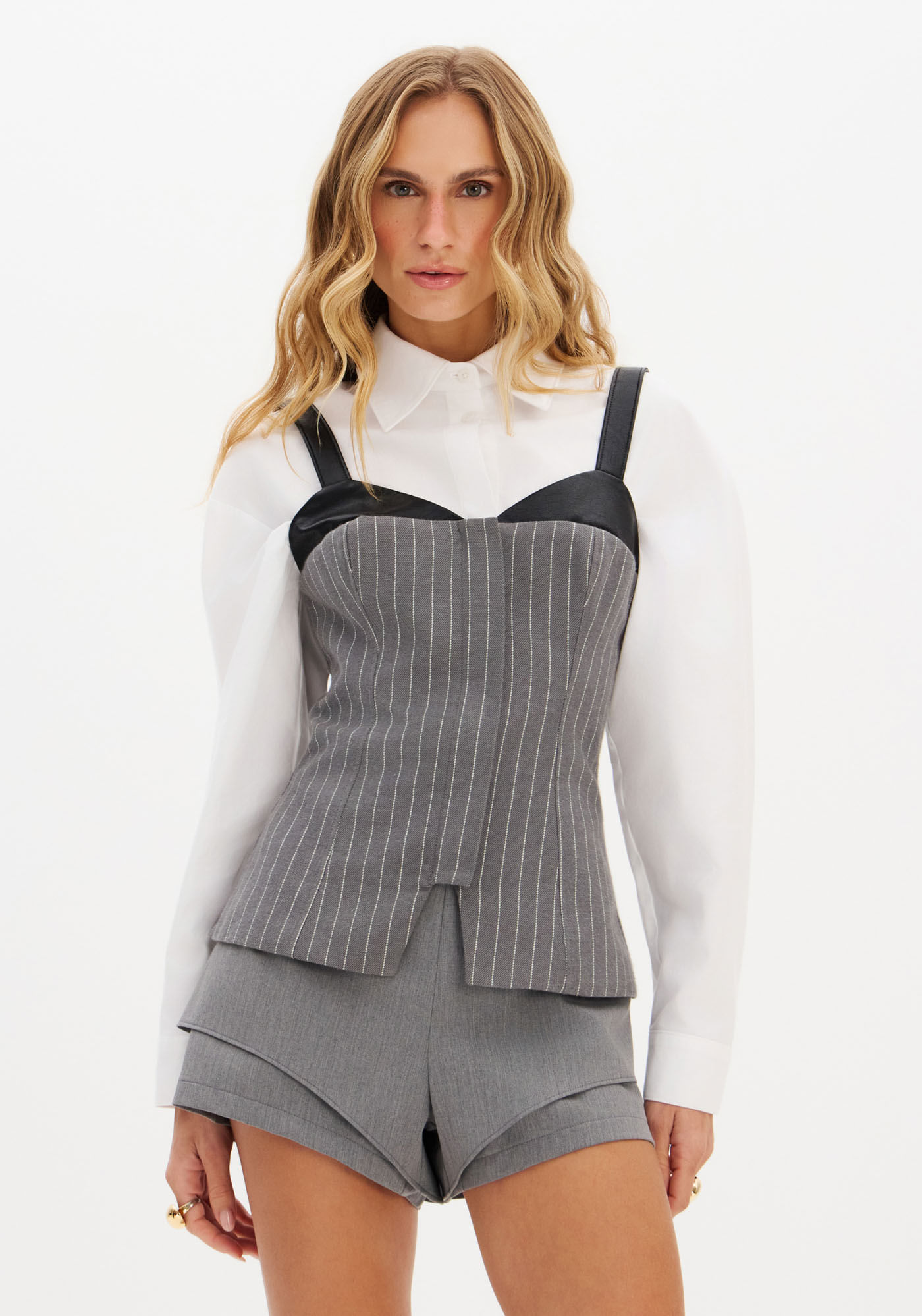 Blusa De Alça Risca De Giz