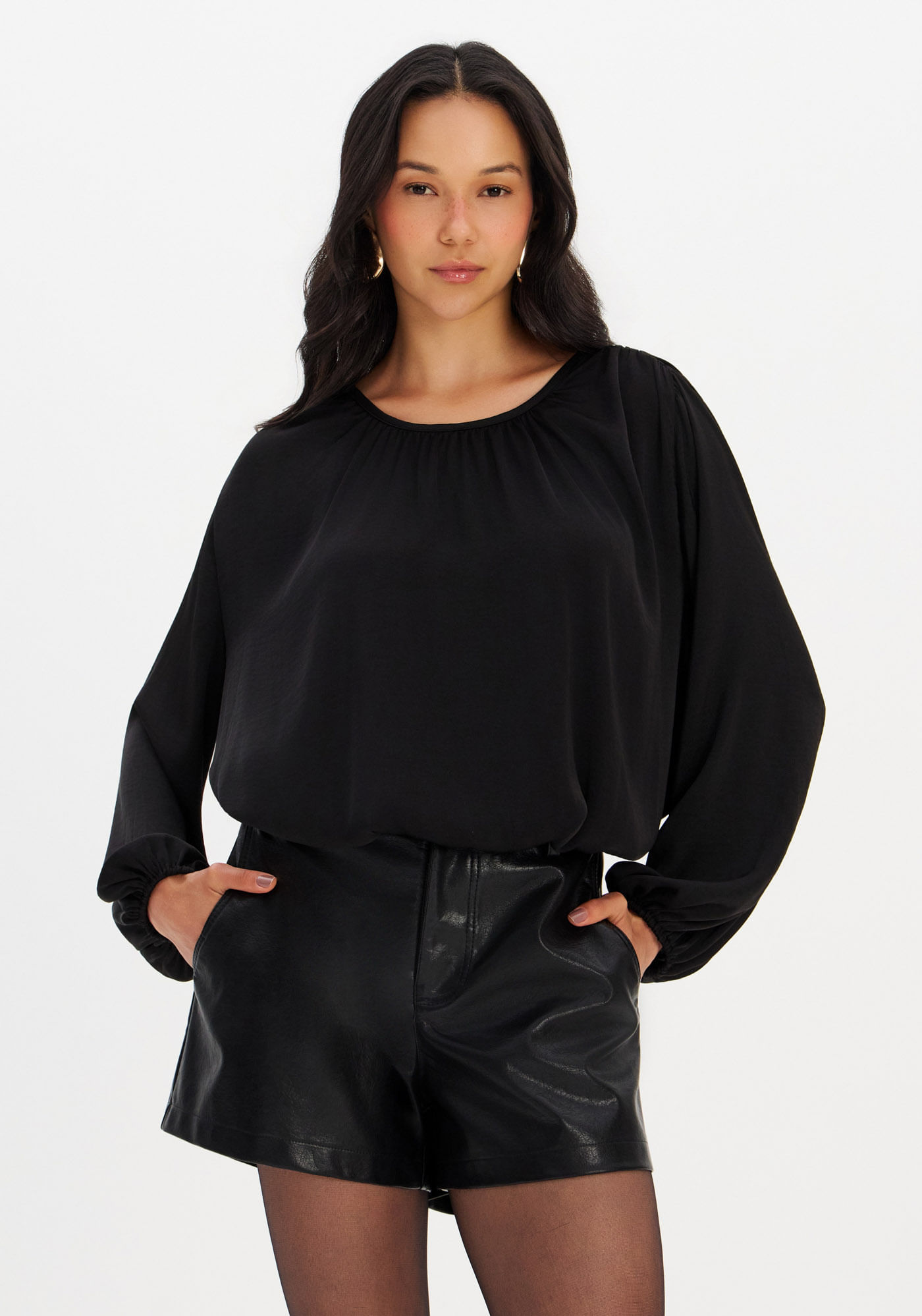 Blusa Balonê Manga Longa
