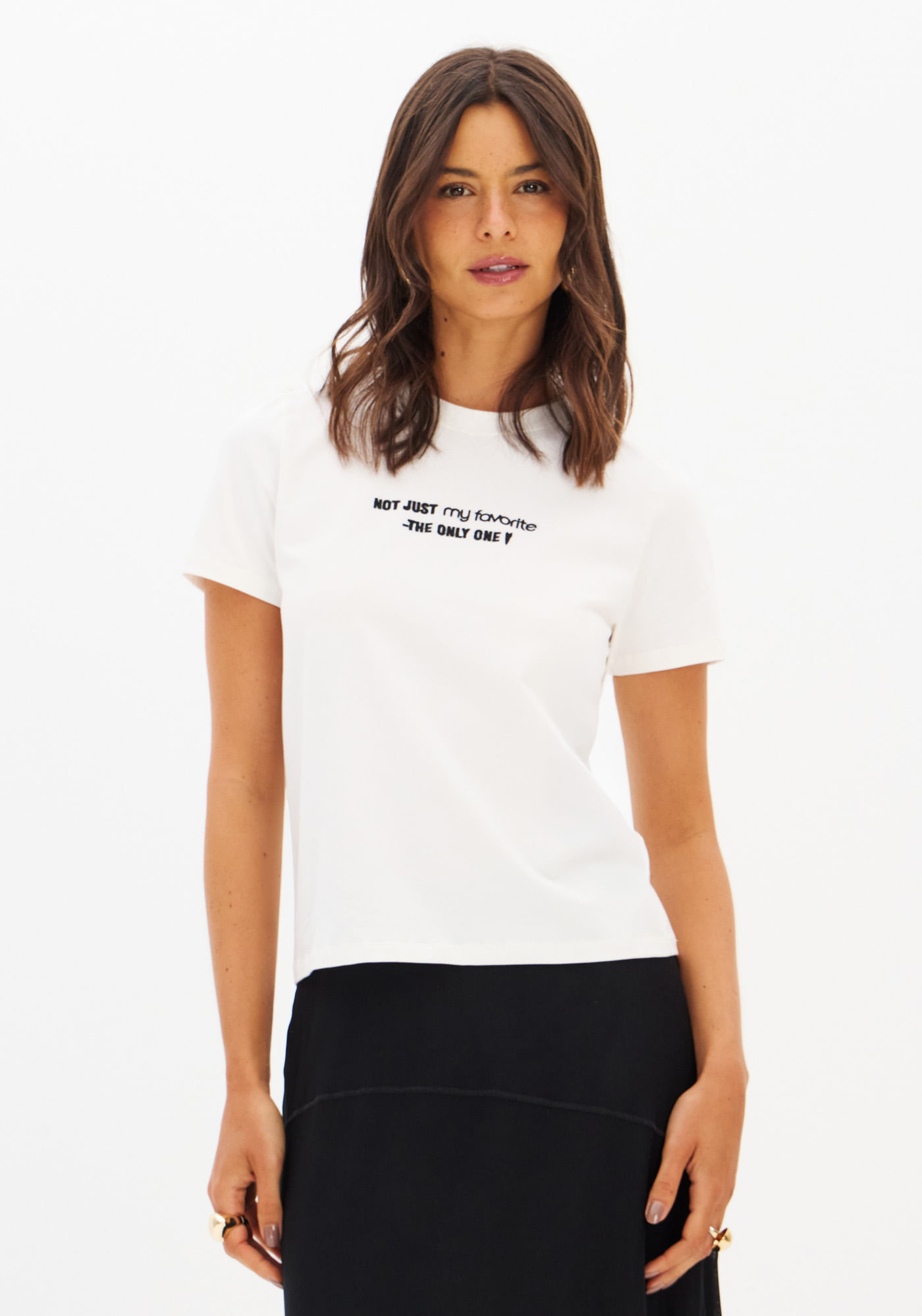 T-Shirt Baby Look Bordada