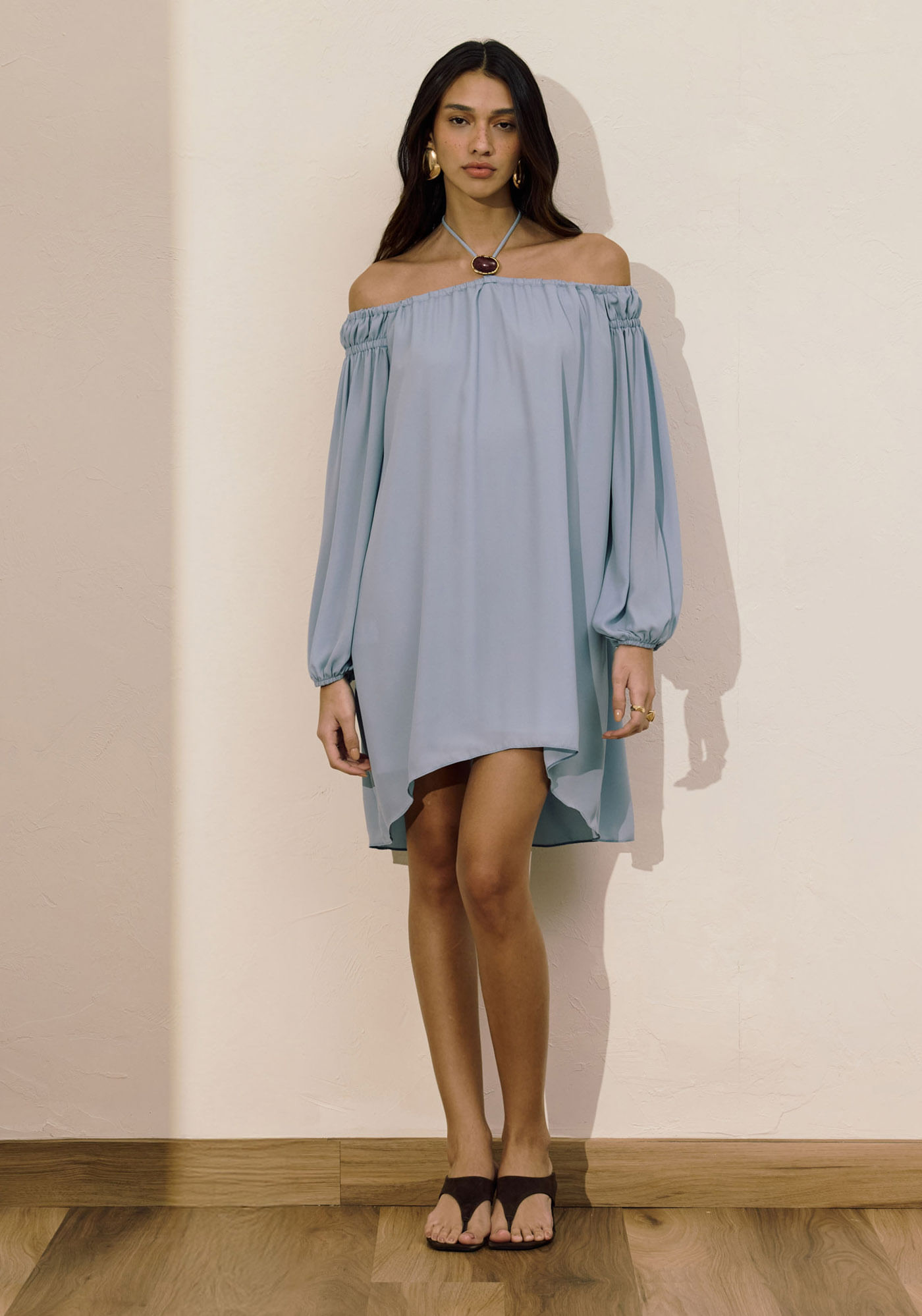 Vestido Curto Mullet Ombro A Ombro