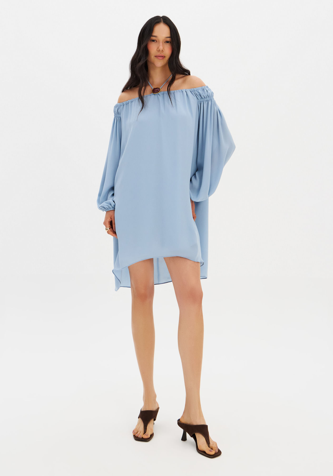 Vestido Curto Mullet Ombro A Ombro