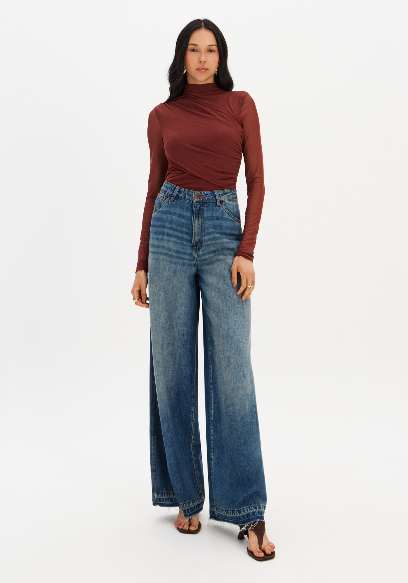 Calça Jeans Relaxed Cintura Média