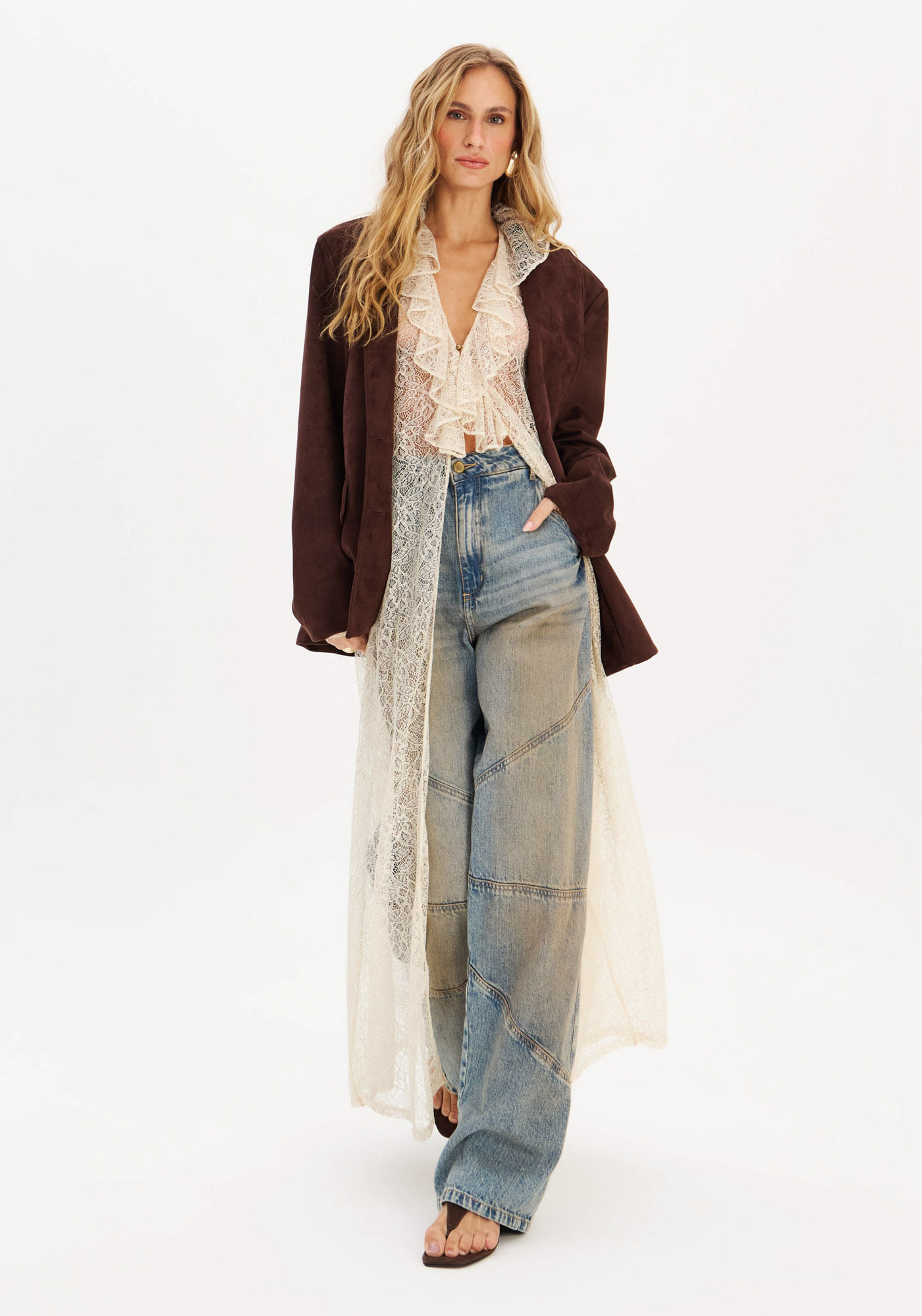 Calça Jeans Balloon Cintura Média
