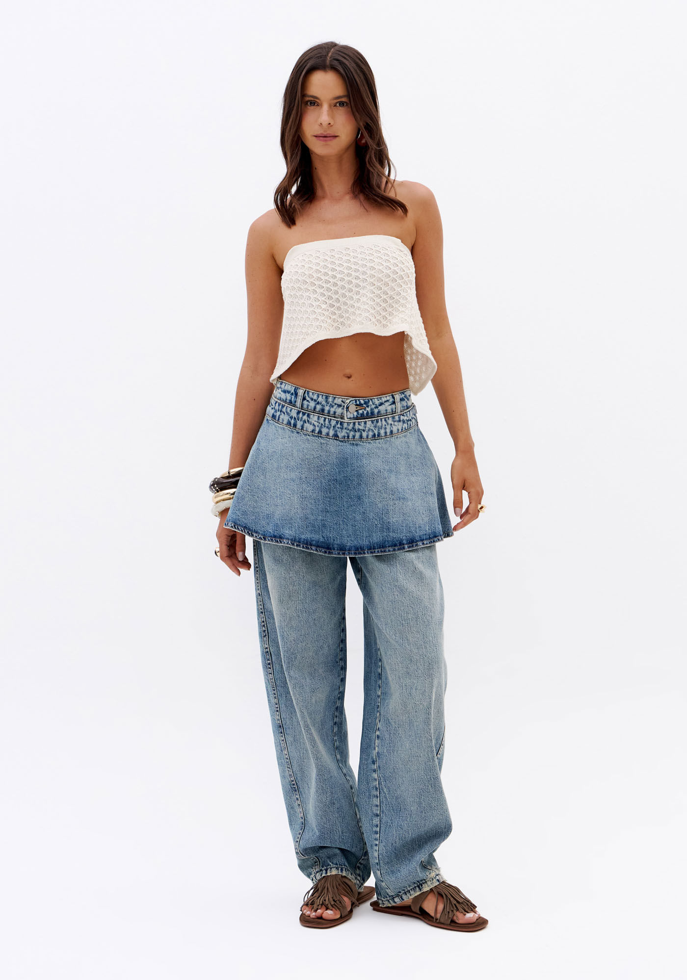 Calça Jeans Carrot Cintura Média