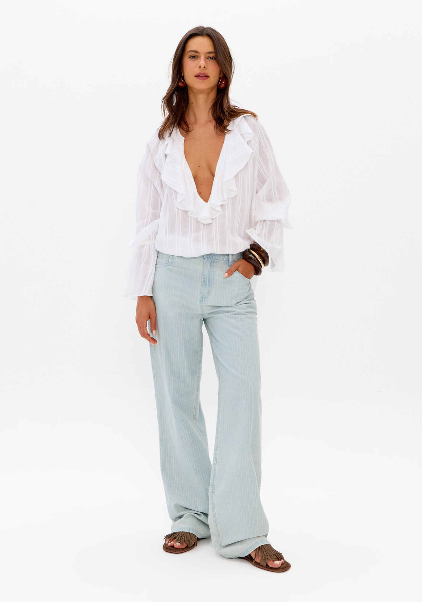 Calça Jeans Full Length Cintura Baixa