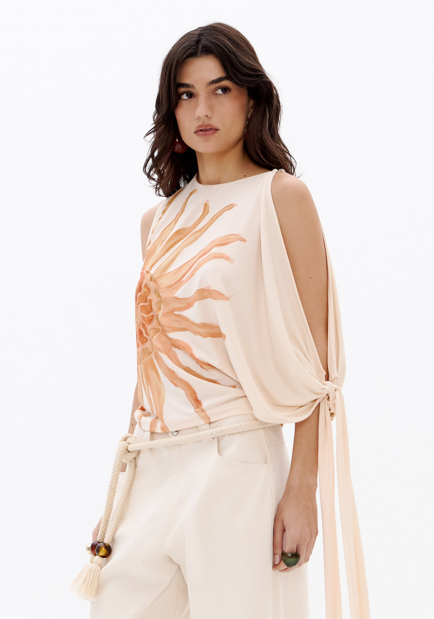 Blusa Assimétrica Com Amarração