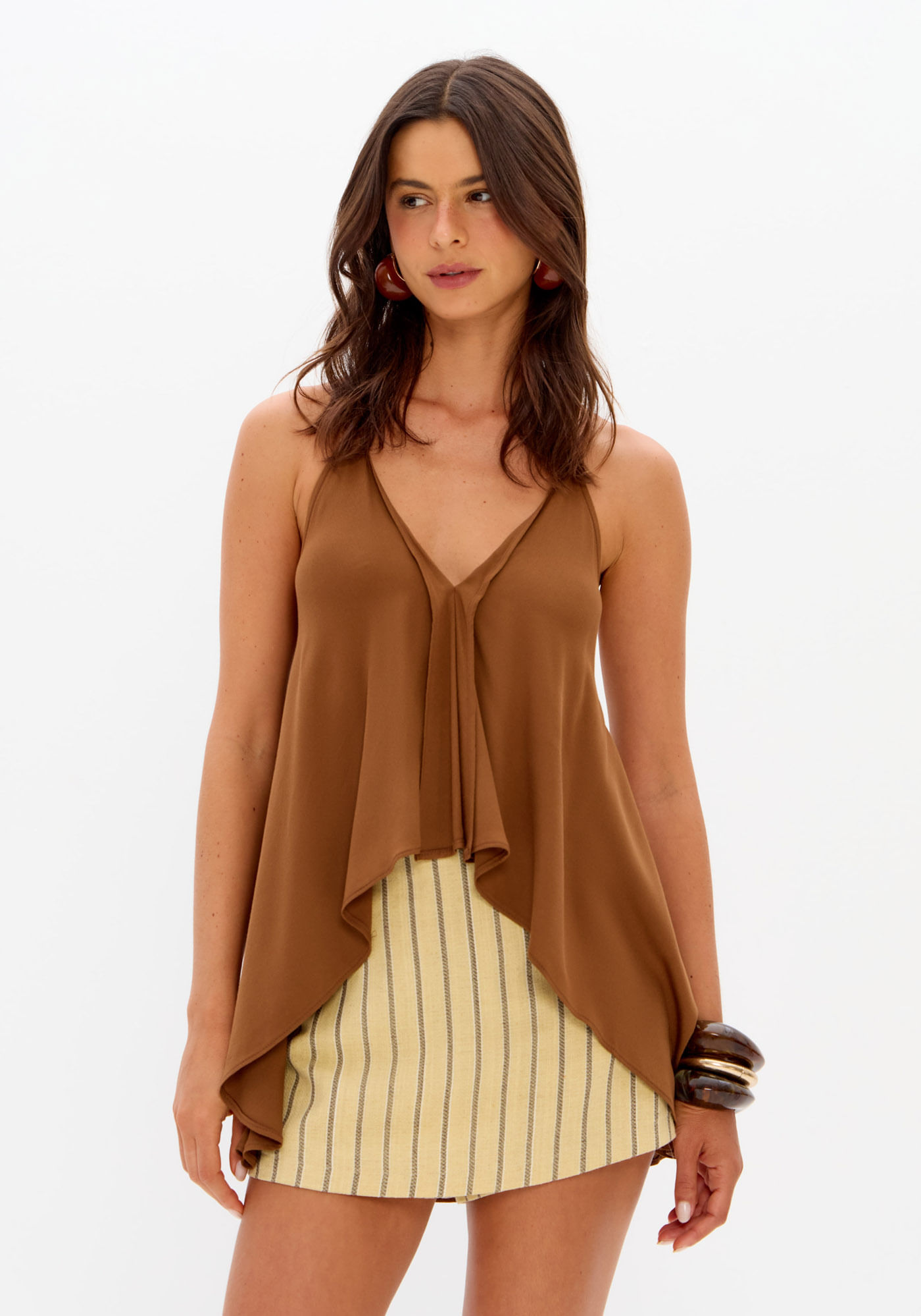 Blusa Frente Única De Crepe