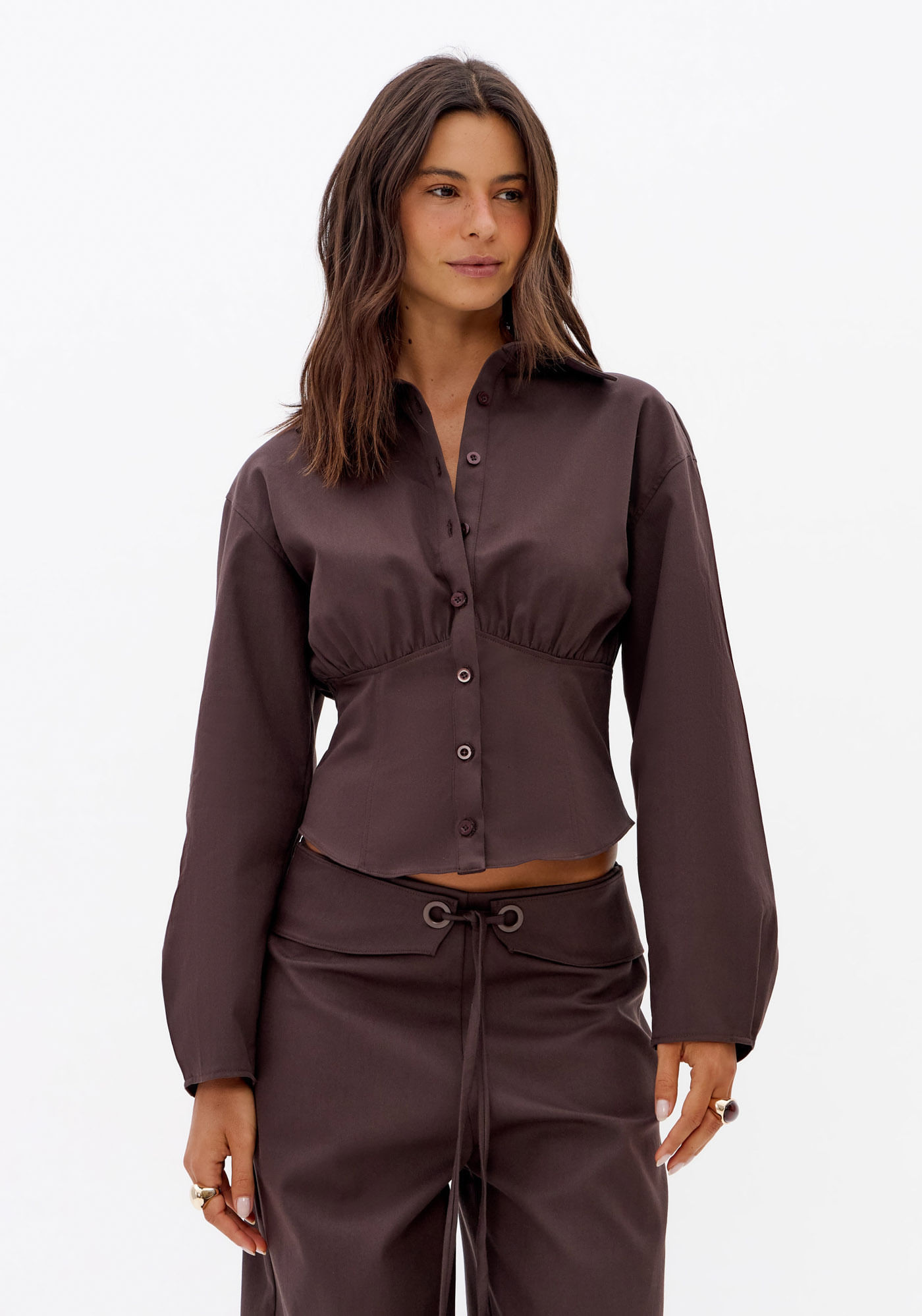Camisa Corset Manga Longa
