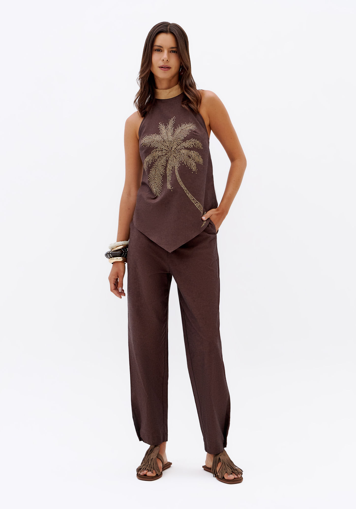 Calça Carrot Cintura Média