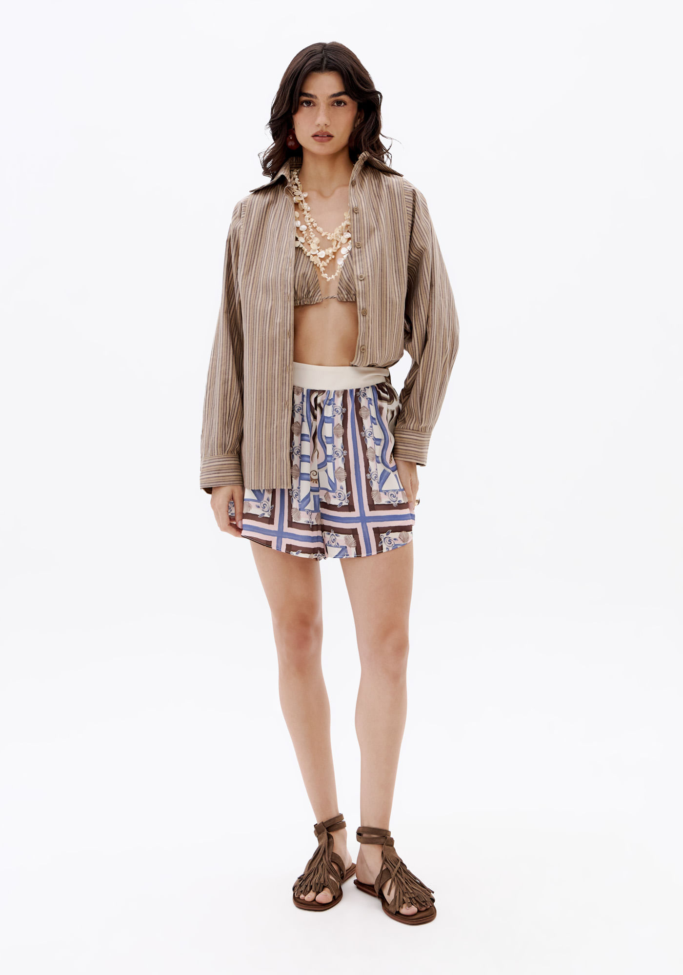 Short Evasê Estampado
