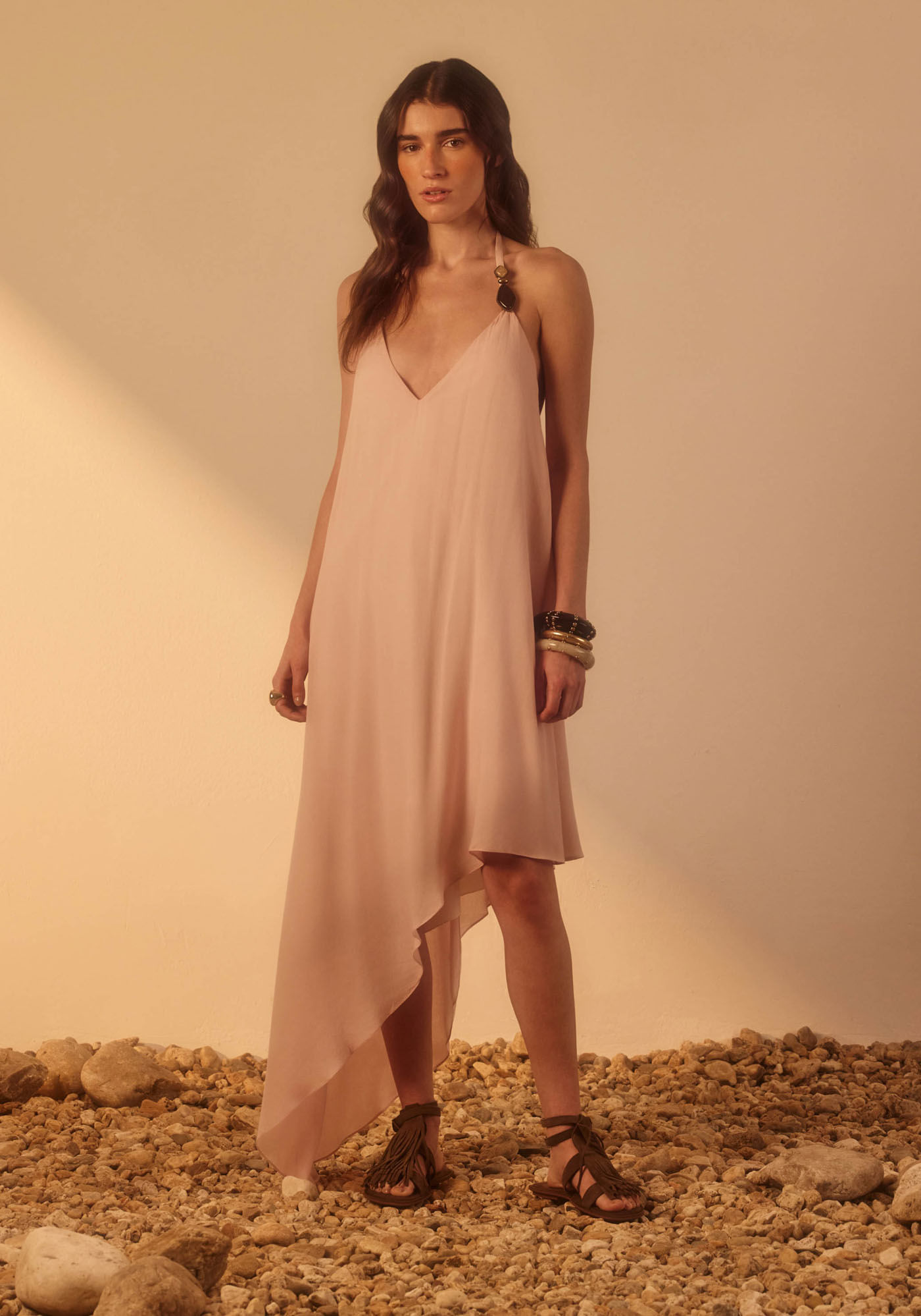 Vestido Super Midi Frente Única