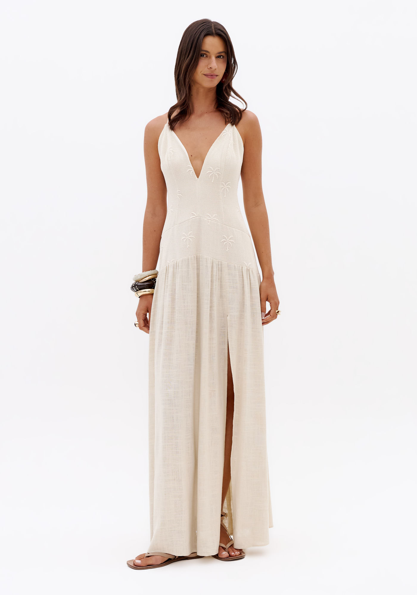 Vestido Longo De Alças