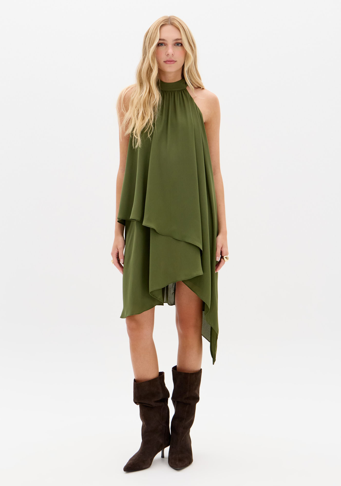 Vestido Curto Assimétrico Frente Única