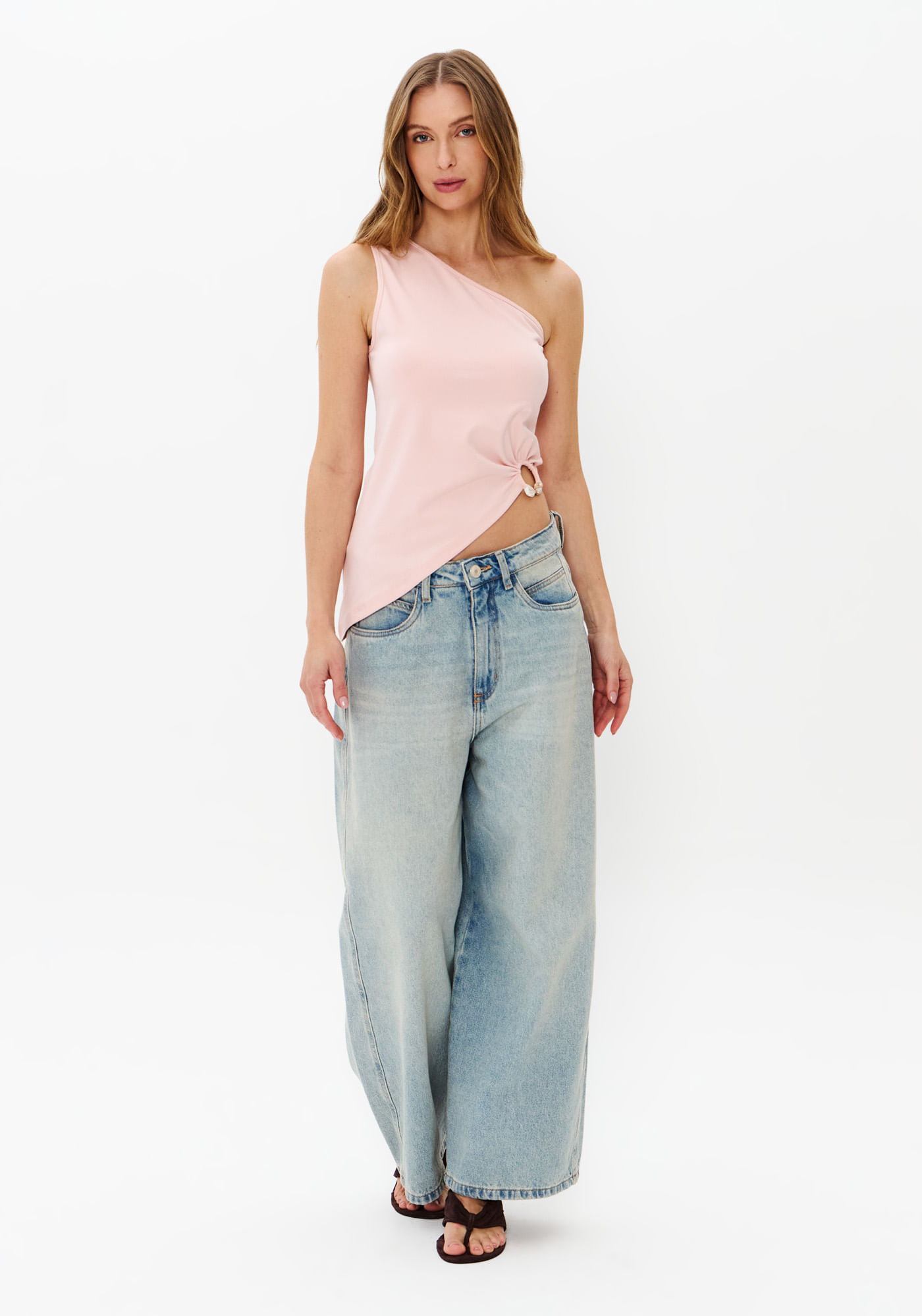 Blusa Ajustada Ombro Único