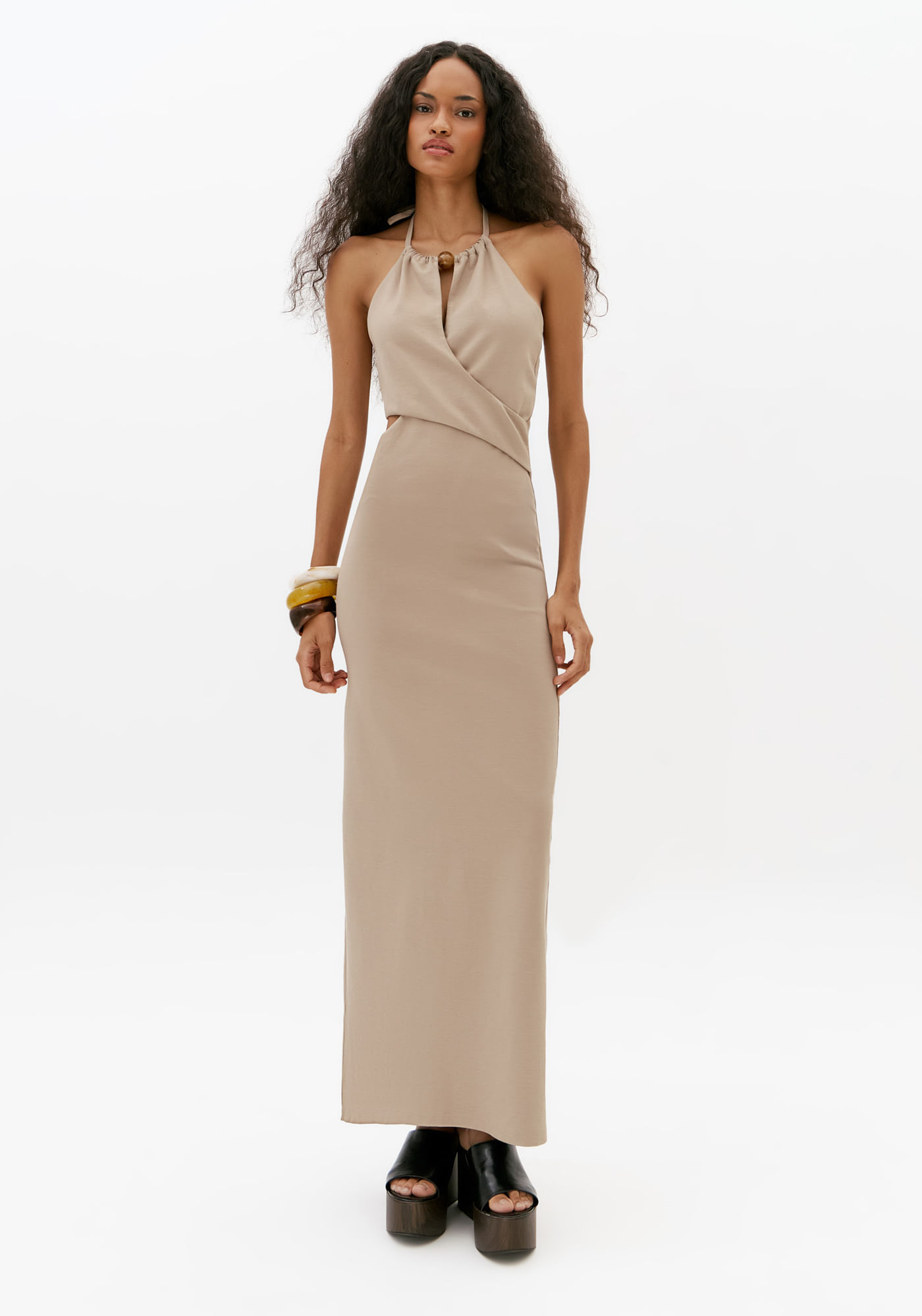 Vestido Frente Única Super Midi Malha Pesada