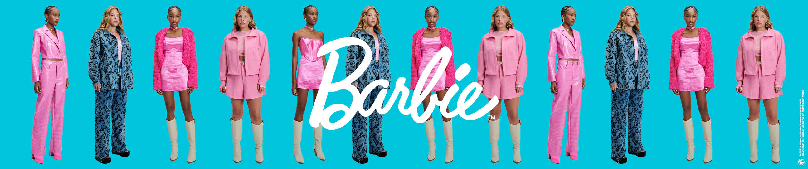 Barbie: modelo veste look cor de rosa boneca Barbie com Collab Barbie + MYFT
